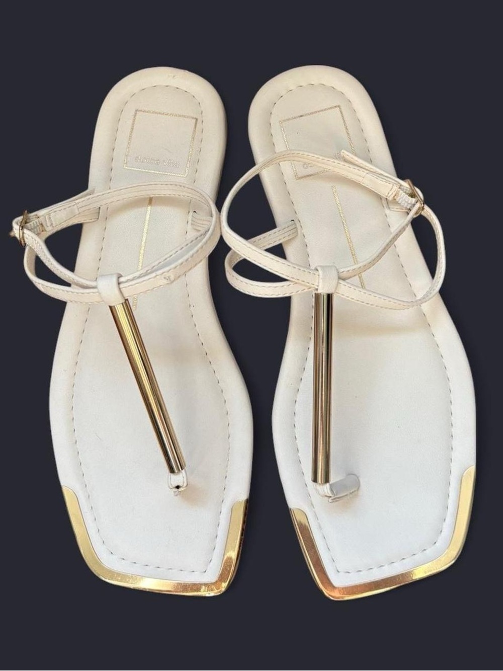 Dolce Vita Sandals size 8 
White and gold